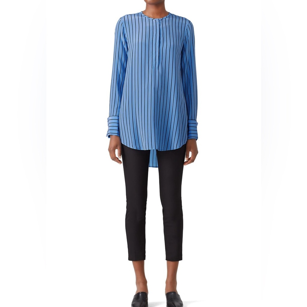 NWT Equipment Striped Blue Windsor Top NWT